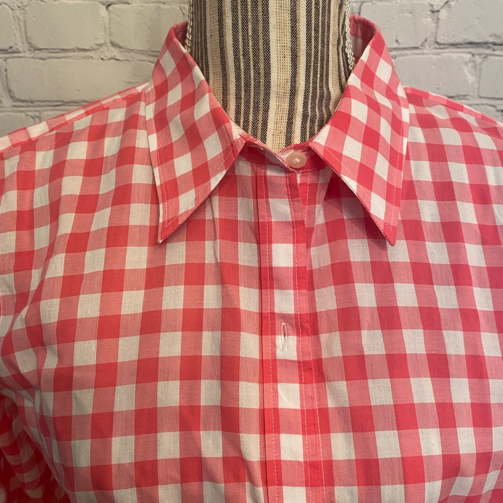 American Living Women Blouse Button Down Shirt  Plaid size L